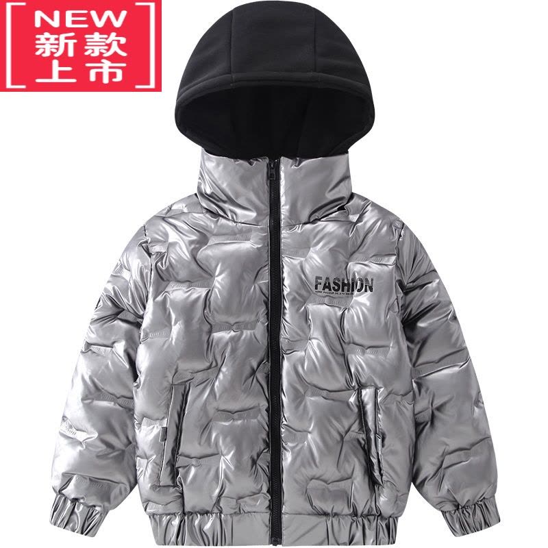 可莉允儿童装男童冬装免洗棉衣亮面外套2022新款中大童男孩夹棉加厚棉袄棉服图片