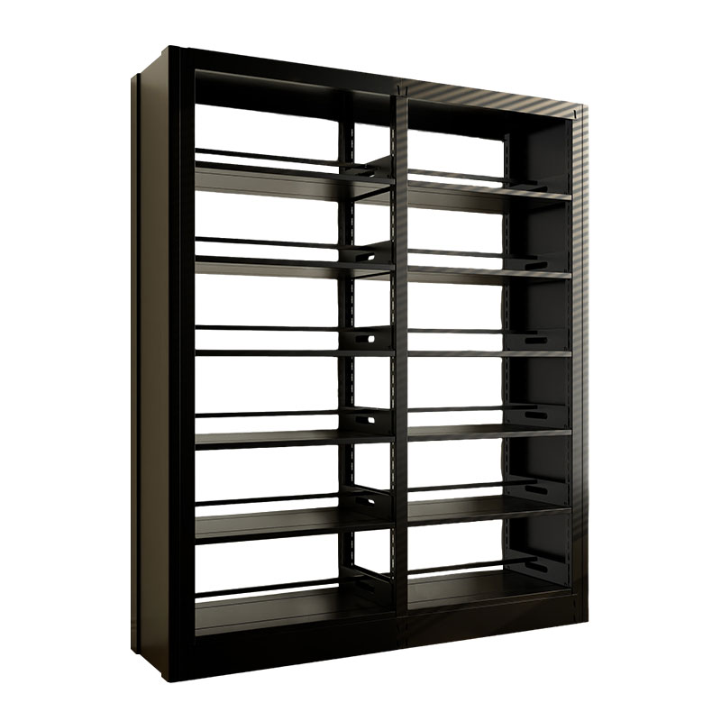 臻远ZY4072617 钢制书架资料架 双面6层一列二组黑色 1900*450*2000mm