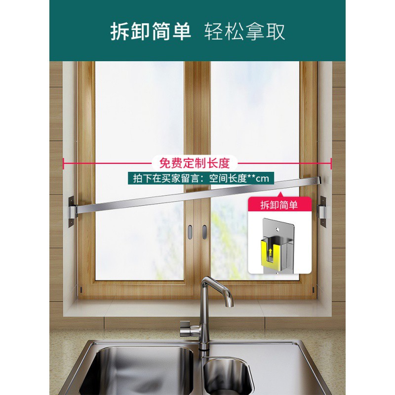 免打孔晾碗架厨房置物架壁挂沥水架放碗碟架窗户窗台收纳架不锈钢收纳层架 三维工匠高清大图
