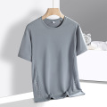 冰丝短袖T恤男夏季宽松纯色打底衫圆领套头青年运动速干男上衣潮 XL 312-TX-821灰色