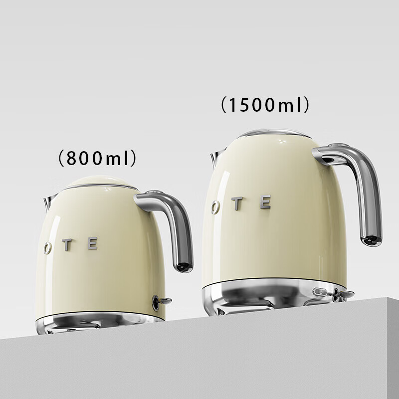 OTE 800ml奶白色机械电水壶快速沸腾智能控温安全防干烧设计