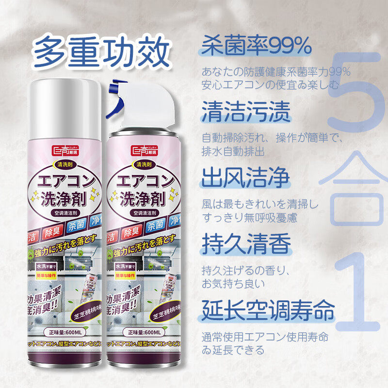 巨奇洗空调深入清洗剂家用桃子味强力去污涤空调内外机清洁剂工具2848高清大图