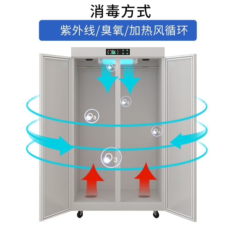 三圣 办公家具更衣柜智能多功能消毒储物柜员工柜铁皮柜臭氧消毒杀菌更衣柜通门款