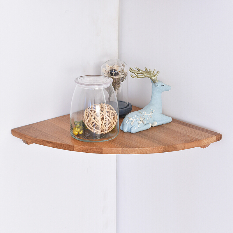 实木转角置物架橡木客厅玄关装饰架简约现代角落置物架