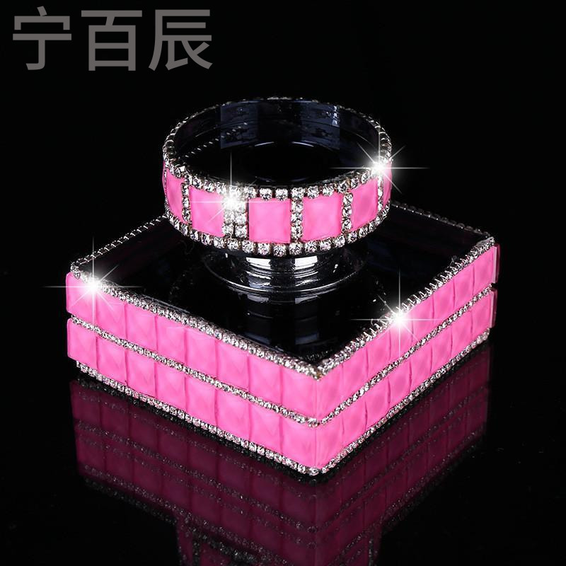 宁百辰汽车香水 新款水晶车载镶钻香水座创意水钻车饰品摆件 汽车用品