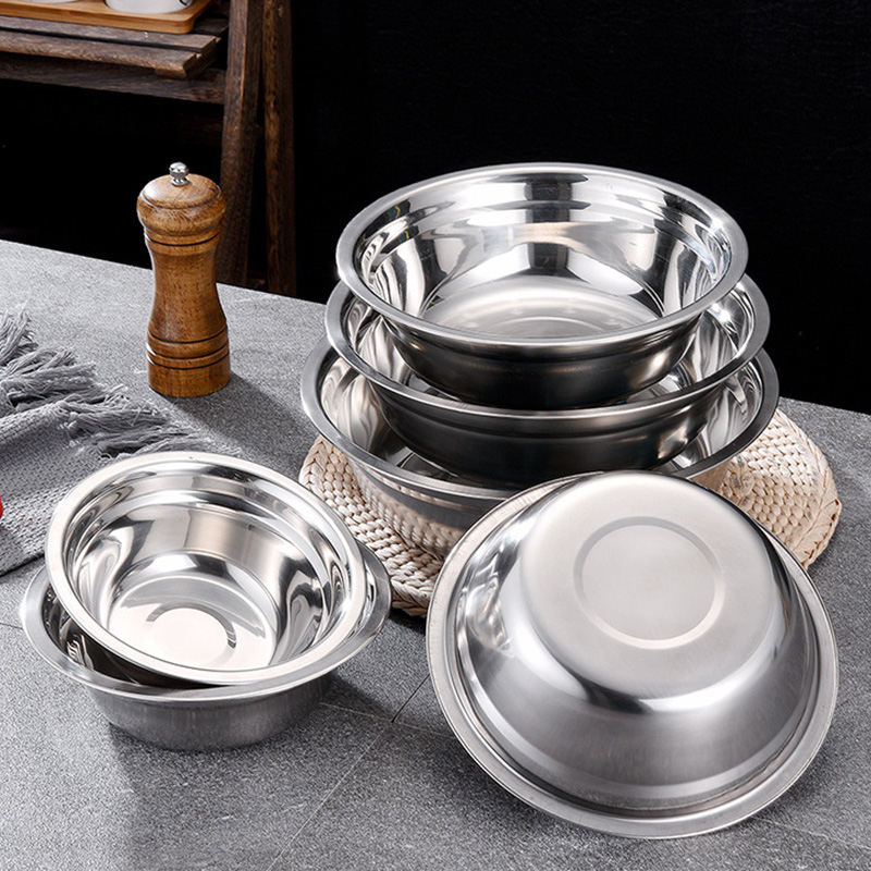 瓦图 不锈钢搅拌盆 汤盆 汤碗 菜盆 打蛋盆 调料盆 24cm5个装高清大图