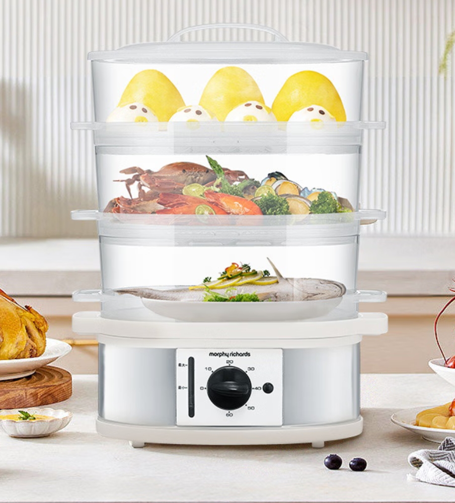 摩飞电器(Morphyrichards)蒸锅电蒸锅电蒸笼多功能蒸汽锅家用电热锅自动断电 MR1148 9L