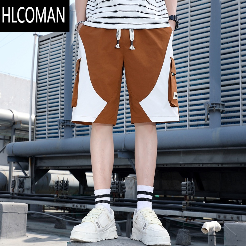 HLCOMAN夏季短裤男薄款工装五分裤休闲宽松外穿大裤衩潮牌百搭男装中裤子