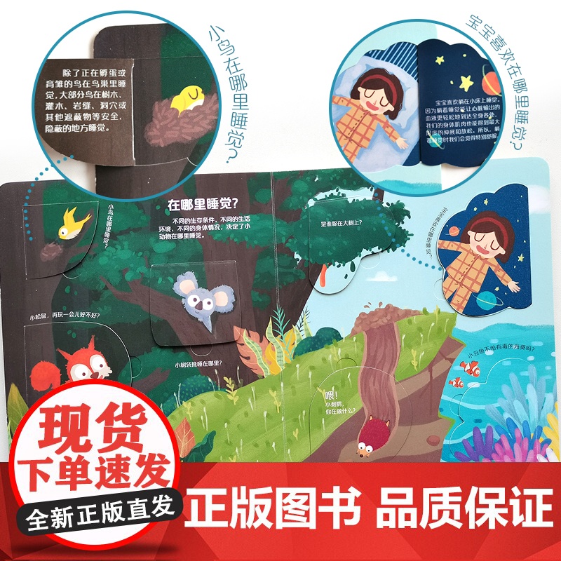 呦呦童正版 你问我答翻翻书揭秘睡眠 儿童一问一答科普答疑解惑睡觉 幼儿小宝宝0-3-6岁趣味阅读早教益智启蒙机关玩具书睡高清大图