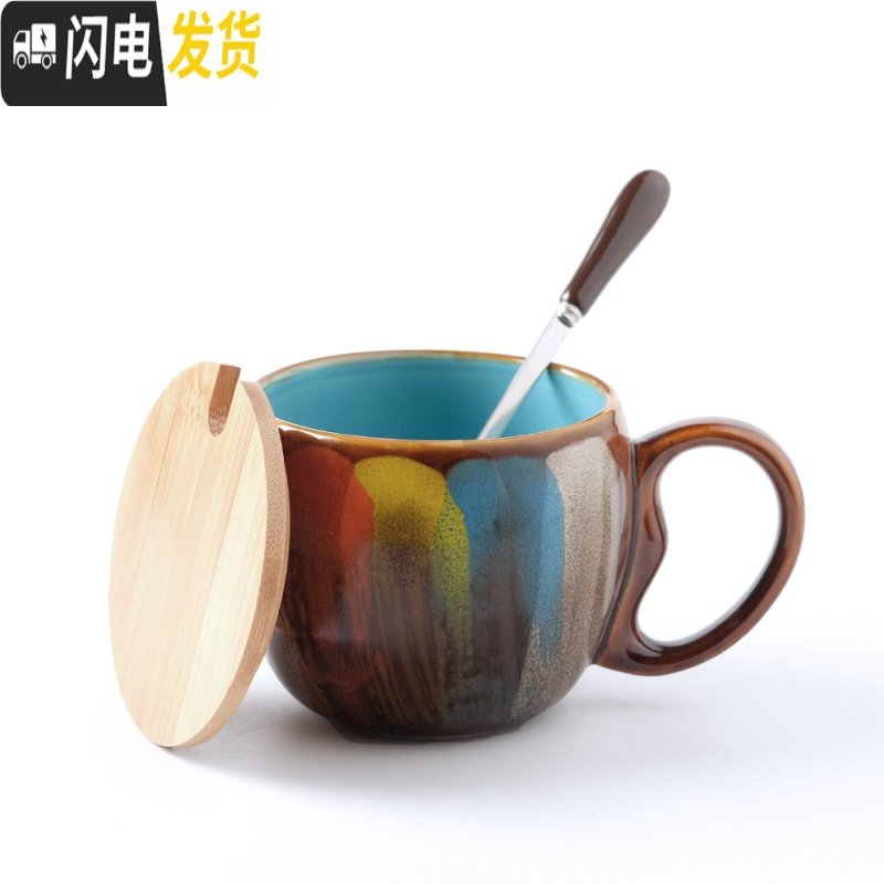 三维工匠 手绘马克杯大容量喝水家用套装牛奶燕麦早餐杯子陶瓷杯高清大图