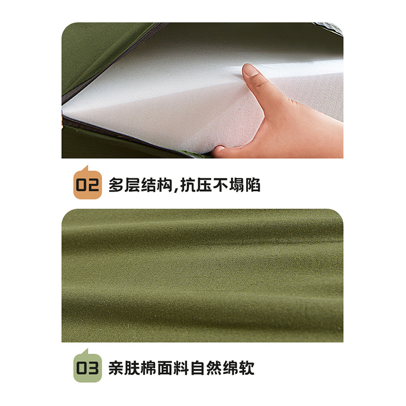 衡欢(HENGHUAN)记忆海绵床垫子 军绿色床褥 RZ-CD06/床 ( 90*200*5cm)高清大图