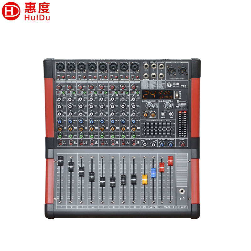 惠度(HuiDu)TF8专业调音台多路控制带效果器舞台演出会议扩音多通道多功能模拟调音台高清大图