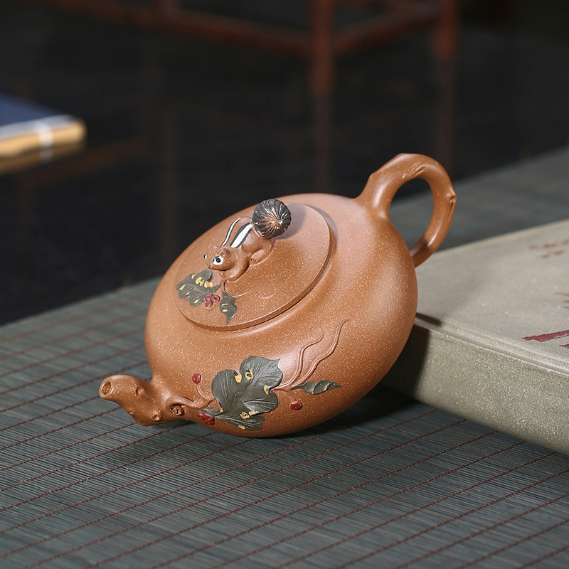 葡萄松鼠紫砂壶原矿茶壶茶具批发礼品定制李海燕茶壶正品