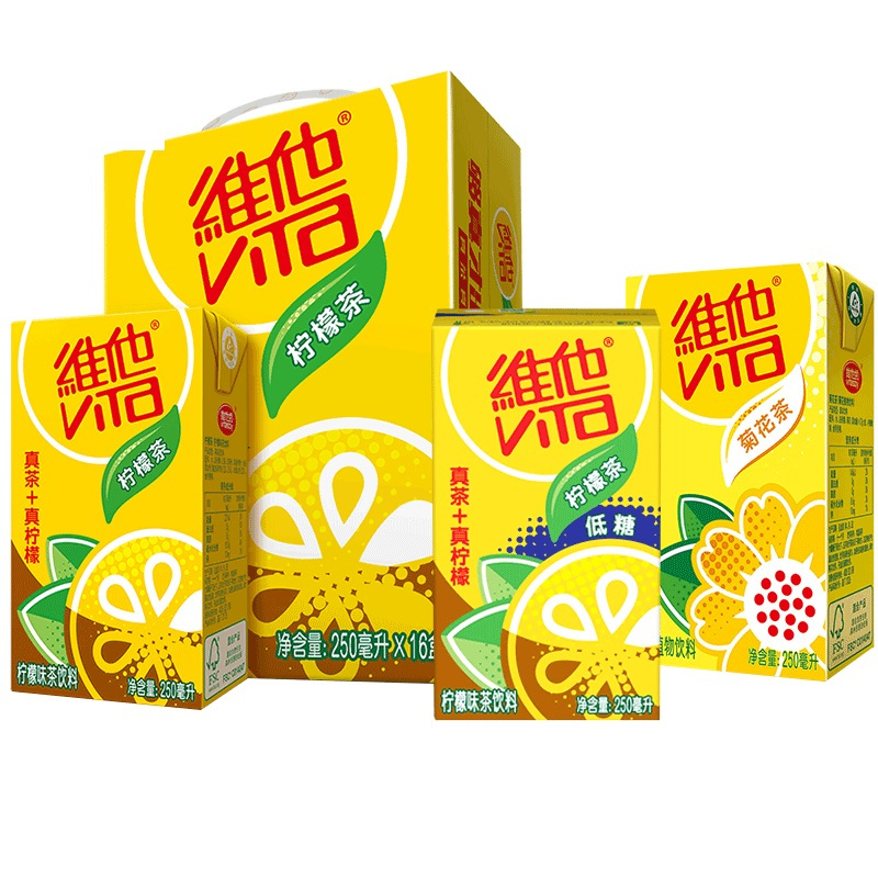 vita维他250ml*6盒菊花茶冰爽柠檬茶即食健康饮料果味饮品网红奶茶