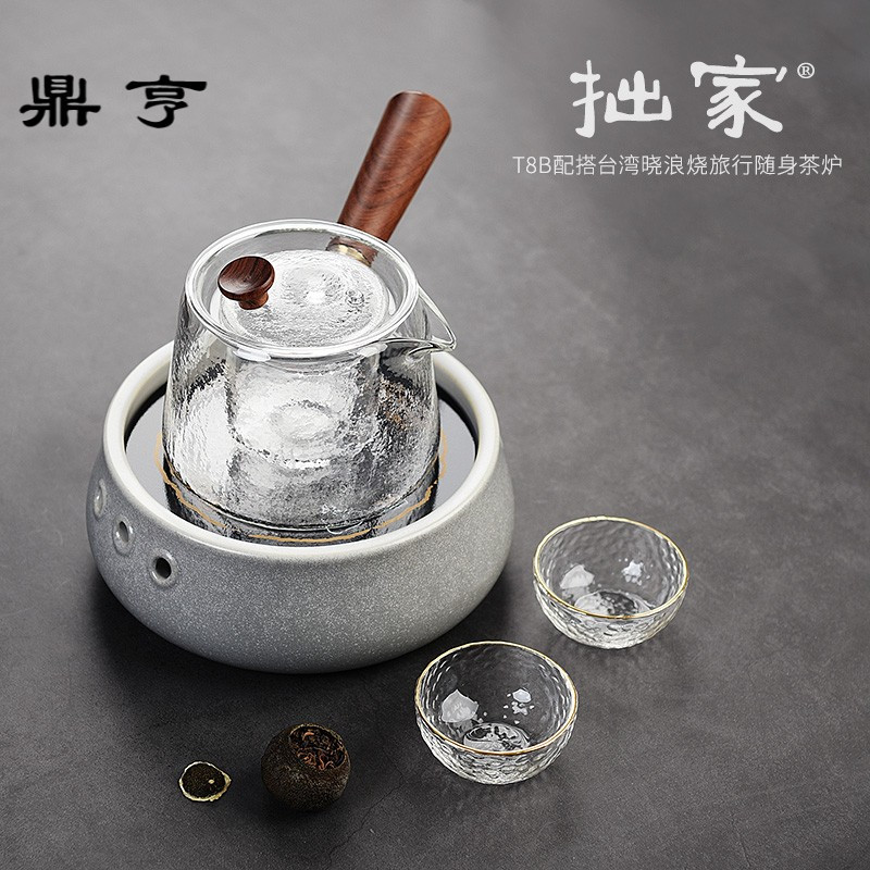 鼎亨T8一壶双胆煮茶器蒸茶器电陶茶炉玻璃茶壶花茶普洱泡茶壶茶具