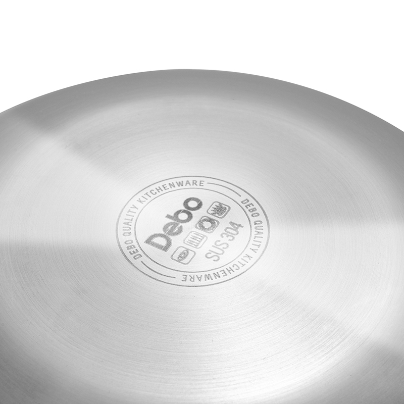 德铂(Debo) DEP-DS206 图林根-玻璃盖 不锈钢炒锅不粘蜂窝炒菜锅 34cm高清大图