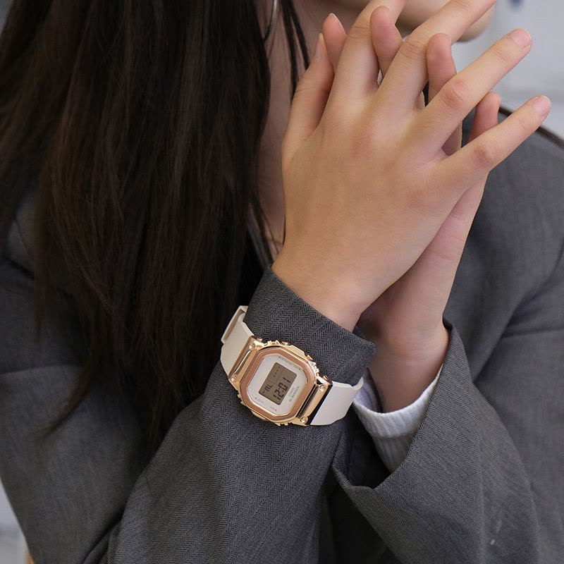 卡西欧CASIO旗舰店手表女2020新款限量小方块g-shock防水运动学生石英表女表青春活力金属配色GM-S5600图片