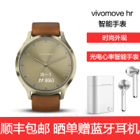 佳明 GARMIN 迪丽热巴同款 vivomove hr 心率运动50防水健康智能通知指针隐藏式触摸屏智能手表 经典版M号 流光金