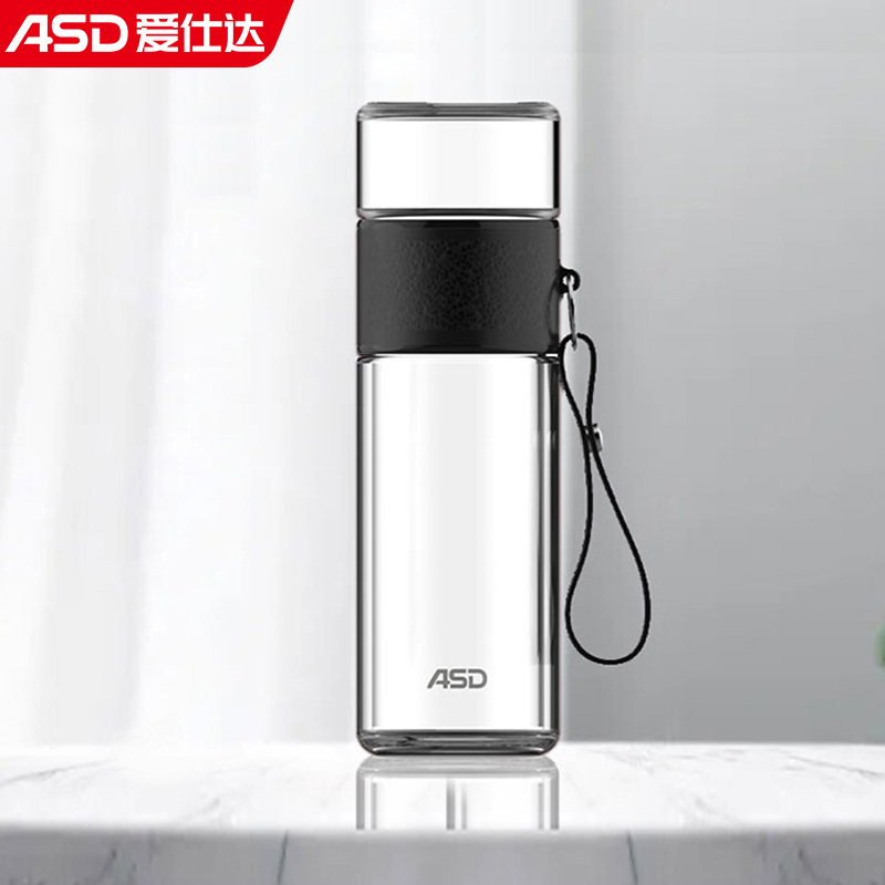 爱仕达ASD玻璃杯男女水杯茶杯子茶水分离泡茶杯260ml双层隔热 RWB26B7J