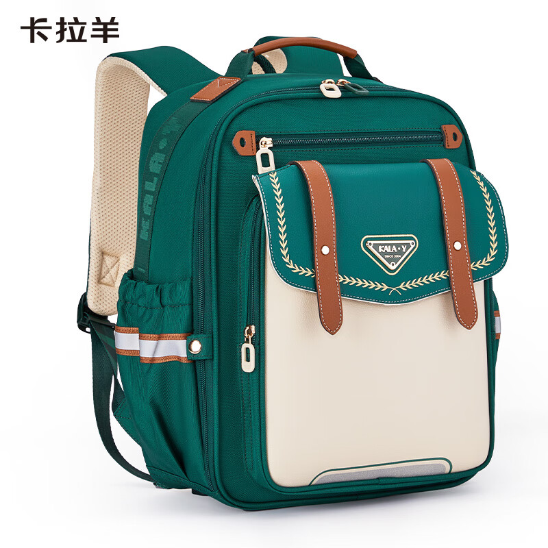 KALA·Y 小学生云朵书包轻便减负防下坠双肩包大容量背包 CX2720 墨绿 20L 1个高清大图