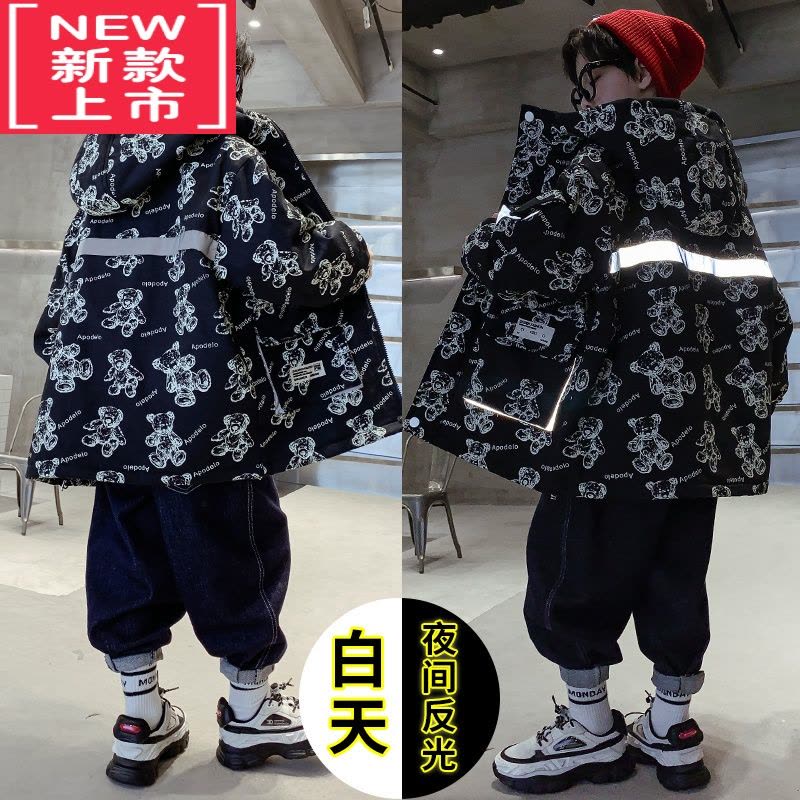 可莉允童装男童夹棉外套秋冬款中大童2022新款儿童加厚棉服风衣洋气潮牌图片