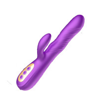 久爱震动棒女用自慰器具全自动智能防水静音加温伸缩女性振动av按摩棒双头转珠棒女人高潮成人情趣性用品 蠕鳝女用紫色_748