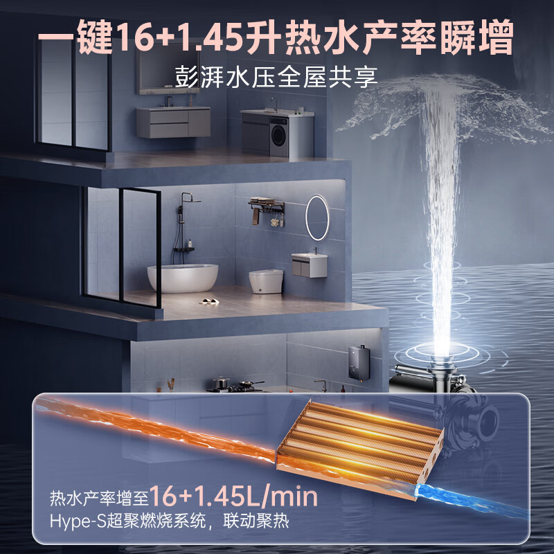 万家乐 小体积燃气热水器13升零冷水A级水量伺服器恒温一级轻音天然气以旧换新JSQ26-13M3X灵境mini系列