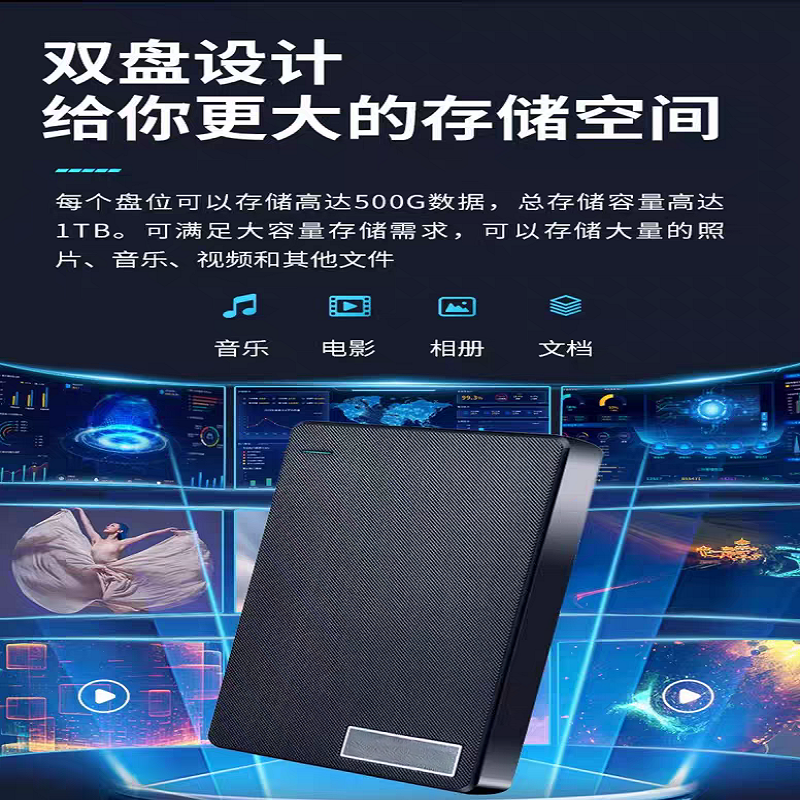 1TB 移动硬盘机械 双盘备份 清风Plus系列 USB3.0 2.5英寸 风雅黑 海量存储 手机连接 格纹设计高清大图