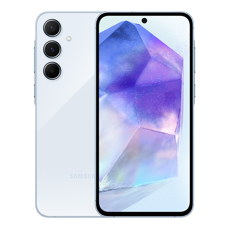 三星 SAMSUNG Galaxy A55 12GB+256GB 120Hz超顺滑全视屏 IP67级防尘防水 5000mAh长续航 浅瓷蓝 5G手机