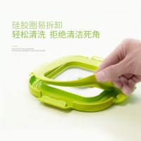 苏泊尔(SUPOR)玻璃饭盒540ml微波炉碗保鲜盒密封带盖分隔长方形圆形便当盒 KB054AE1