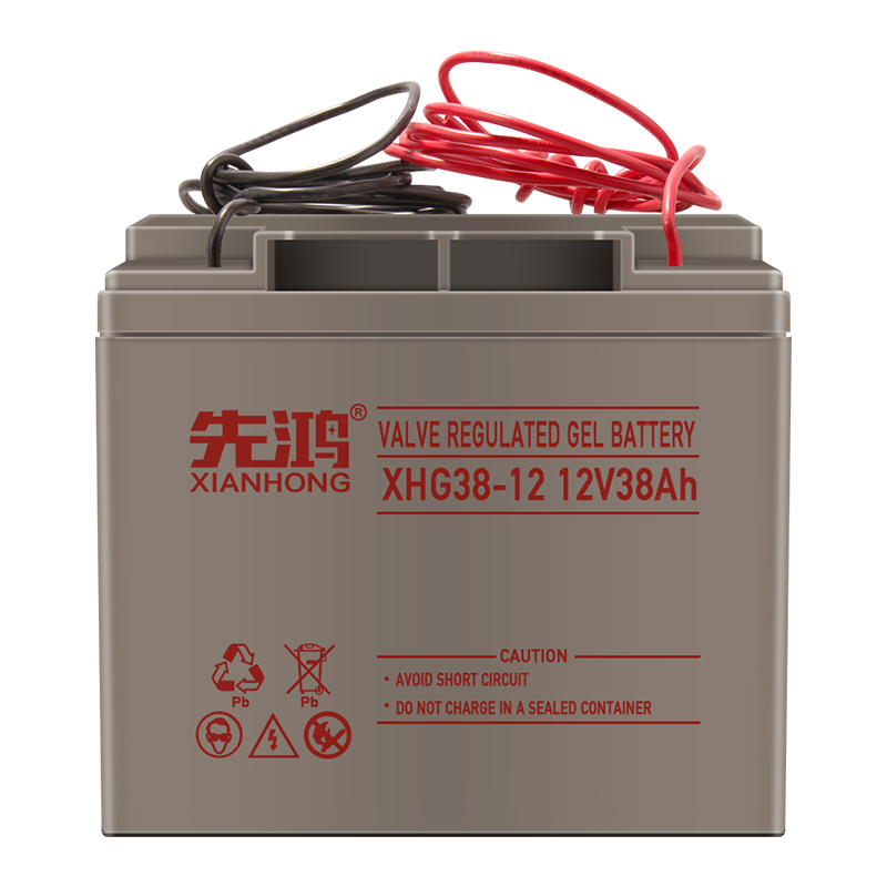 先鸿12V38AH蓄电池太阳能铅酸电瓶UPS应急电源地摊灯夜市照明12V专用高清大图