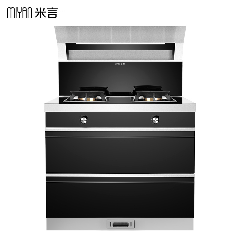 米言(MIYAN) 龙卷风WY01 带防火墙的烟灶消集成灶 纯钢本色 一级能效 风量18m3 大火 环保灶 液化气