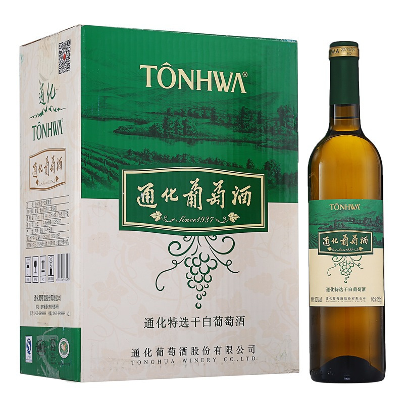通化(TONHWA)特选 干白葡萄酒 12%度 750ml*6瓶 整箱装