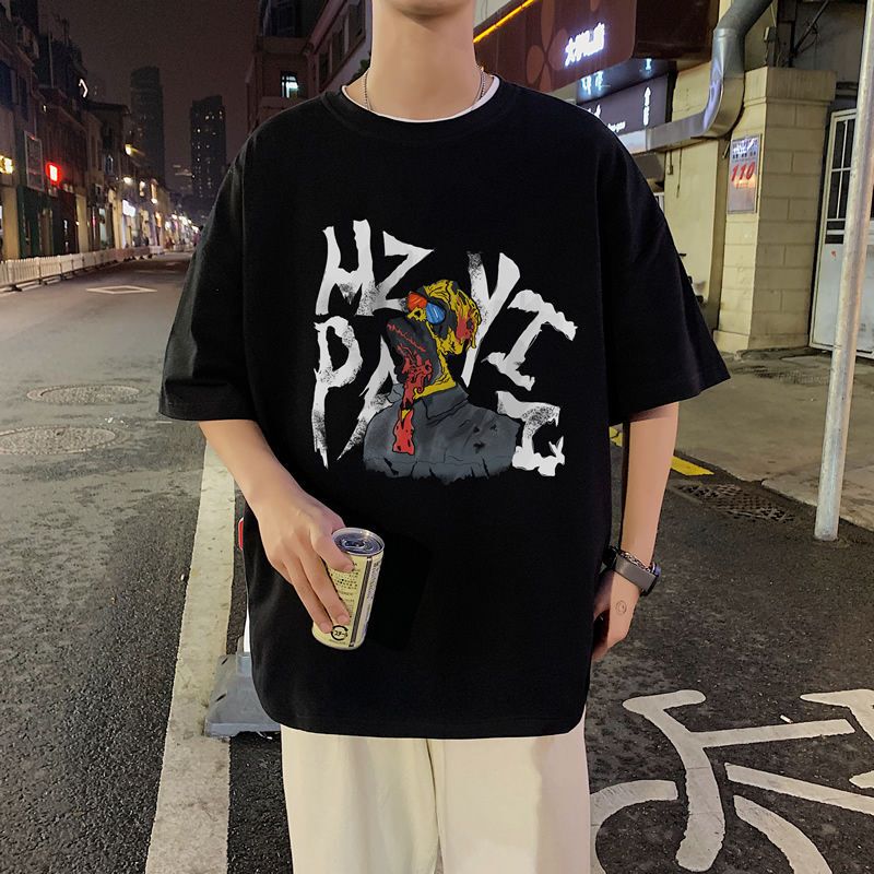 梵克公牛ins超火cec棉短袖T恤男潮牌潮流半袖夏季宽松原宿风港风学生衣服