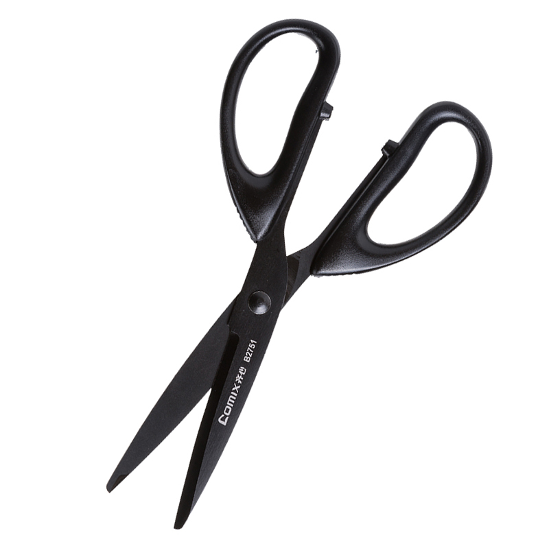 齐心 B2751 黑刃剪刀 160mm 黑 单把装高清大图