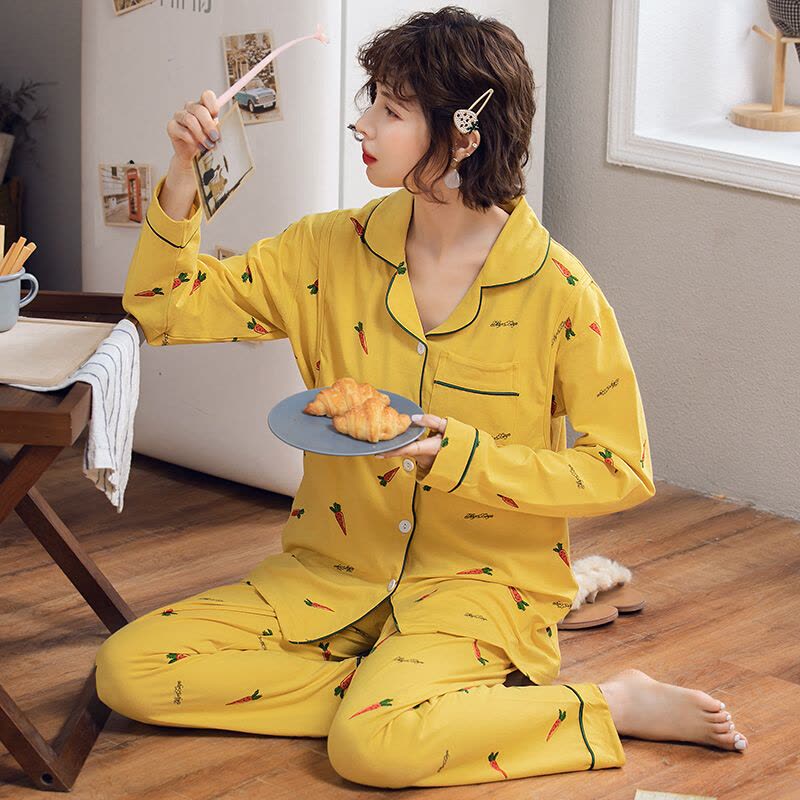 迪鲁奥(DILUAO)YXXM 孕妇装 2021夏季新款月子服春秋产后产妇哺乳孕妇睡衣薄款怀孕期喂奶衣女月子服套装 07图片