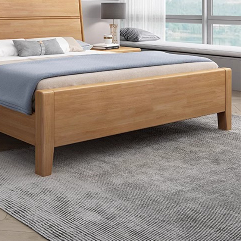 臻远ZY4022910实木床1.8米床 榉木色高清大图