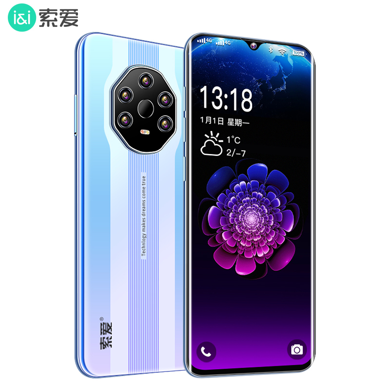 索爱M40Pro保时捷智能手机4G全网通八核高清水滴全面屏人脸识别指纹解锁快充大字大屏学生三网通游戏手机