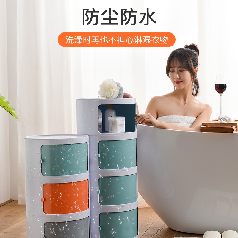 家用儿童衣服食品零食收纳柜子整理储物柜简易杂物多层省空间抖音收纳柜 三维工匠高清大图