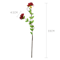 墨斗鱼 仿真花野花1支0857红色假花高仿真花束花艺客厅假花藤条花瓶插花绢花装饰花欧式餐桌假花摆件