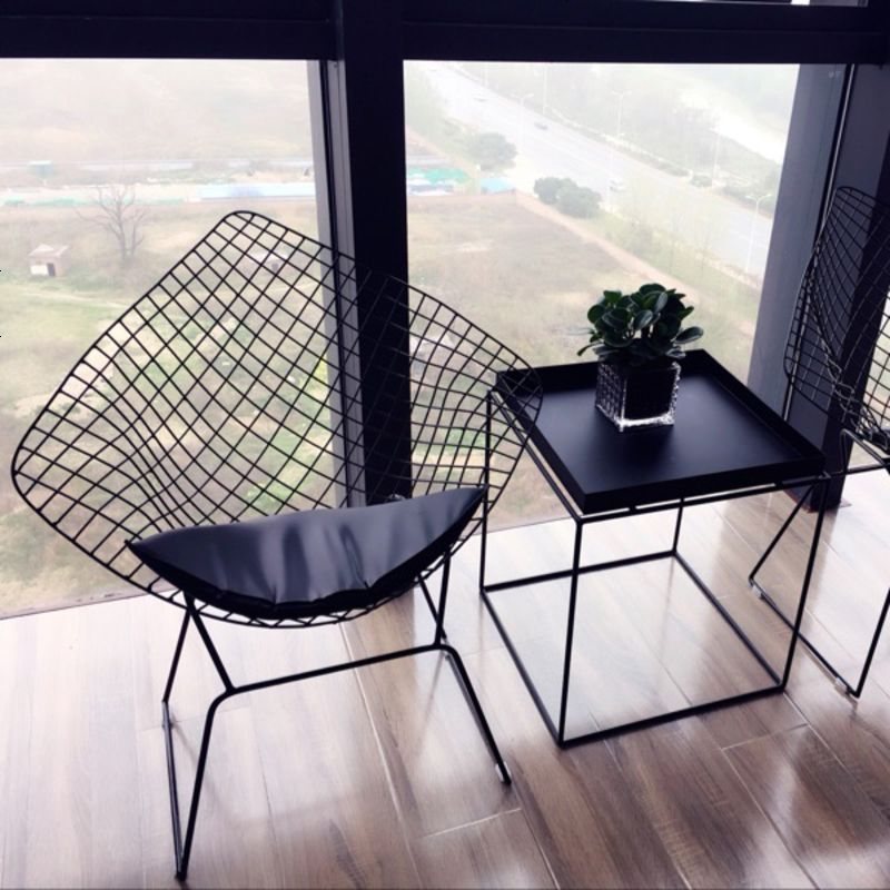 杞沐铁丝高脚凳子镂空铁艺金色凳子创意吧台椅休闲椅北欧现代简约椅子