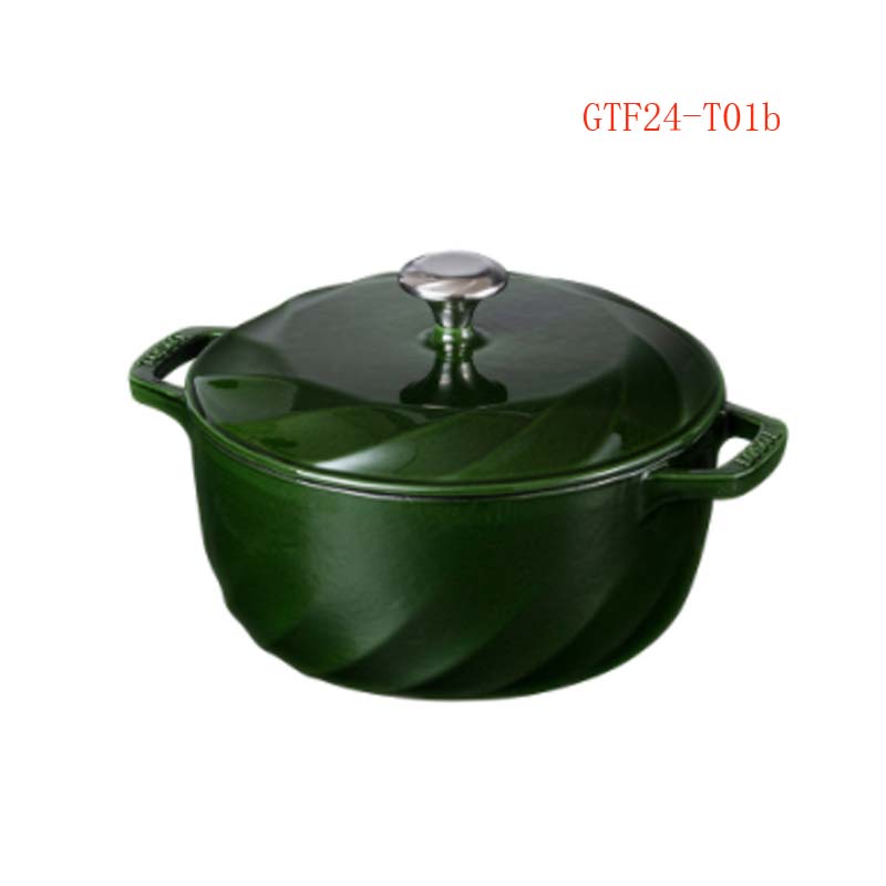 格力格力法国进口珐琅锅家用炖锅格力大松珐琅锅家用铸铁锅炖锅炖盅锅汤锅 13cm GTF24-T01b(黛绿)高清大图