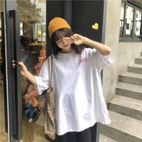 忆香妃 纯棉新款夏季短袖女宽松学生韩版个性原宿风百搭上衣白色T恤