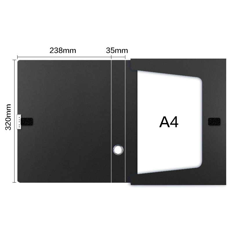 齐心（COMIX） A1248 超省钱PP档案盒 A4 35mm 黑 单位：个高清大图