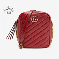 GUCCI/古驰 女士GGMARMONT系列牛皮斜挎包550155红色