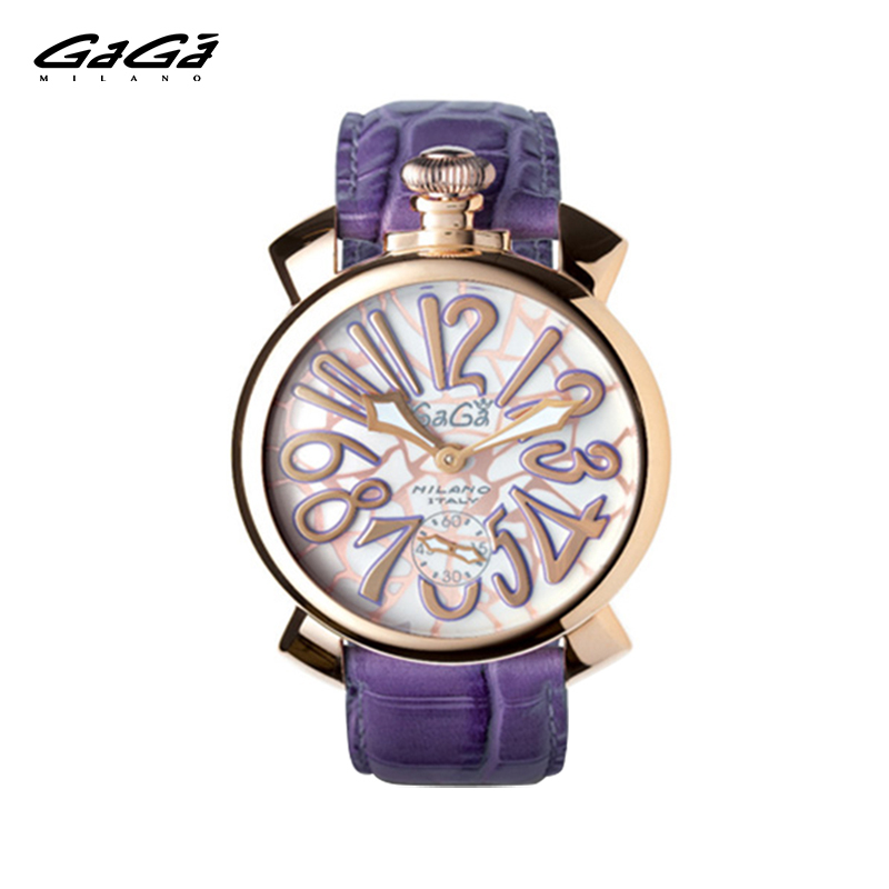 gagamilano手表手动48mm系列玫瑰金机械表马赛克手表女5011mos02s