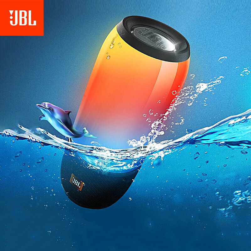 JBL PULSE3 音乐脉动三代 便携式蓝牙音箱 炫彩小音箱+低音炮 桌面音响 可免提通话 防水设计 典雅黑