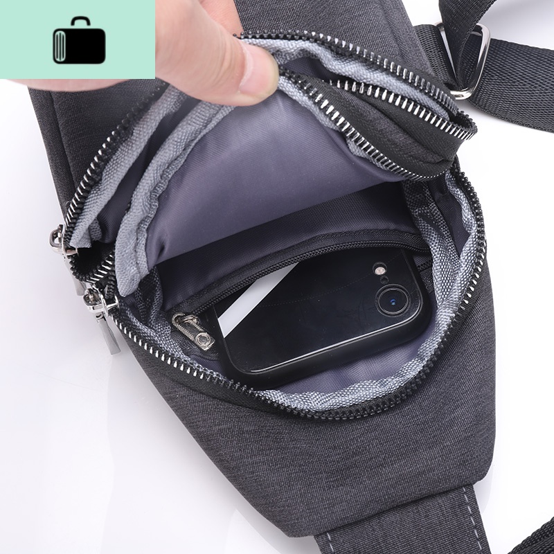 胸前包男商务时尚小背包百搭男士斜挎包简约男轻便单肩包韩版潮包NEWLAKE高清大图