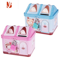 三维工匠密码锁儿童存钱罐防摔卡通抖音创意储蓄罐生日储钱罐男孩女孩网红 S23小房子【蓝色+粉色】一对32XEU4