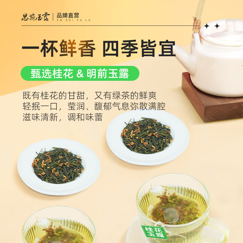 茶马世家桂花玉露(追香)盒装45g(2.5g*18袋) 桂花玉露新茶恩施硒茶独立茶包桂花绿茶高清大图